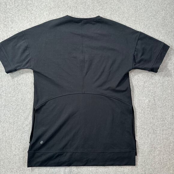 Lululemon Cut Above Tee Shirt With Side Slits Black Short Sleeve Women's Medium* - Picture 6 of 8